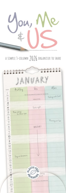 You Me & Us Planner Slim Calendar 2026 9781529849073 